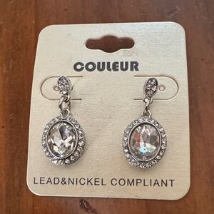 Silver Crystal Drop Earrings